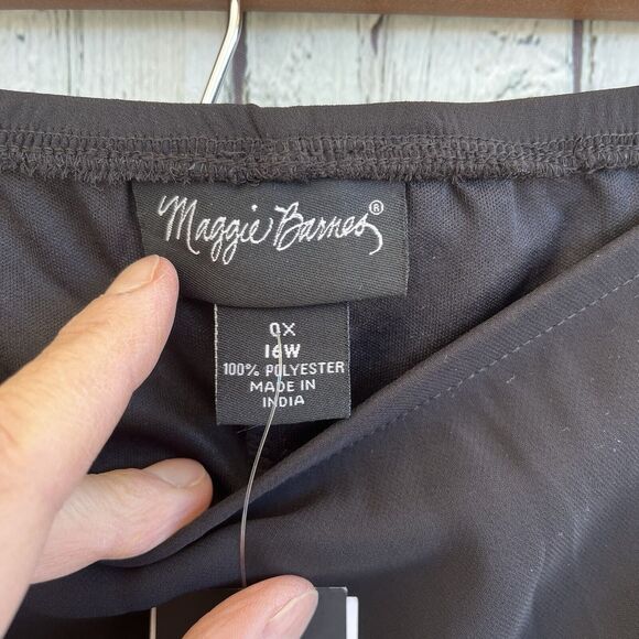Maggie Barnes Womens Black Chiffon Maxi Skirt Plus Size 16W Formal Elegant NWT - Picture 5 of 10